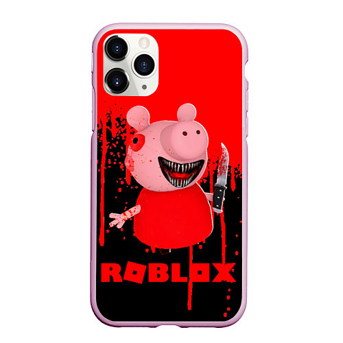 Чехол iPhone 11 Pro матовый Roblox Piggy / 3D-Розовый – фото 1