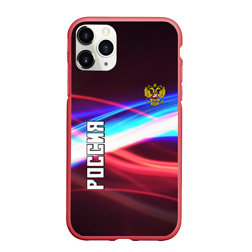 Чехол iPhone 11 Pro матовый RUSSIA SPORT / 3D-Красный – фото 1