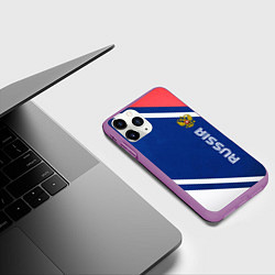 Чехол iPhone 11 Pro матовый RUSSIA SPORT, цвет: 3D-фиолетовый — фото 2