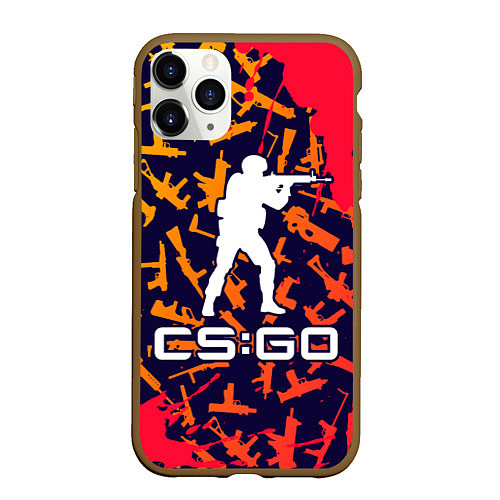 Чехол iPhone 11 Pro матовый CS GO КС ГО / 3D-Коричневый – фото 1