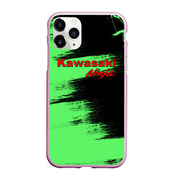 Чехол iPhone 11 Pro матовый Kawasaki, цвет: 3D-розовый