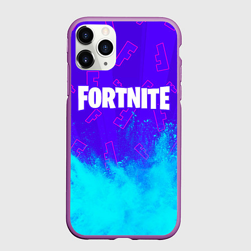 Чехол iPhone 11 Pro матовый FORTNITE ФОРТНАЙТ / 3D-Фиолетовый – фото 1