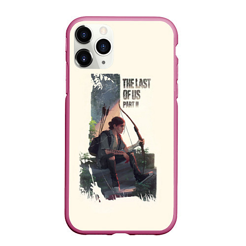 Чехол iPhone 11 Pro матовый The Last of Us 2 / 3D-Малиновый – фото 1