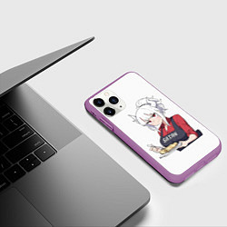 Чехол iPhone 11 Pro матовый Helltaker, цвет: 3D-фиолетовый — фото 2