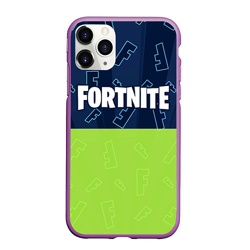 Чехол iPhone 11 Pro матовый FORTNITE ФОРТНАЙТ / 3D-Фиолетовый – фото 1