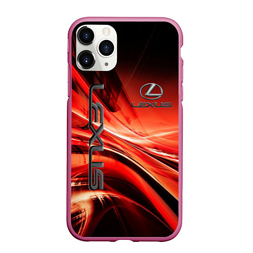 Чехол iPhone 11 Pro матовый LEXUS / 3D-Малиновый – фото 1