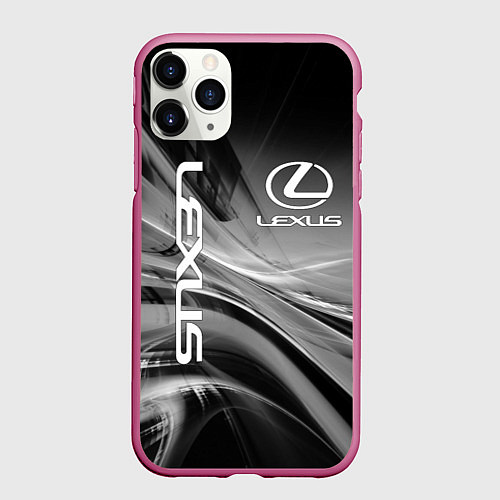 Чехол iPhone 11 Pro матовый LEXUS / 3D-Малиновый – фото 1