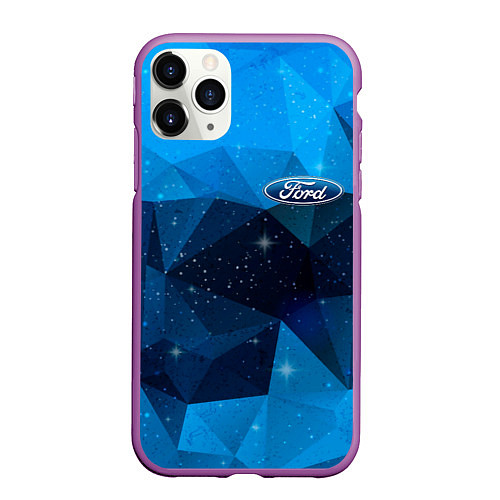 Чехол iPhone 11 Pro матовый FORD / 3D-Фиолетовый – фото 1