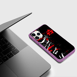 Чехол iPhone 11 Pro матовый Анархия, цвет: 3D-фиолетовый — фото 2