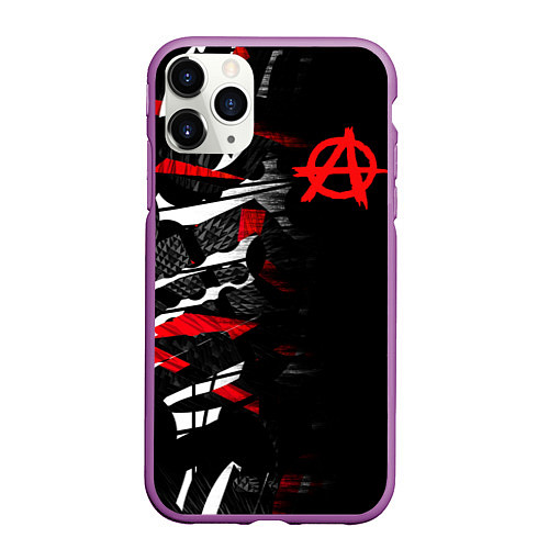 Чехол iPhone 11 Pro матовый Анархия / 3D-Фиолетовый – фото 1