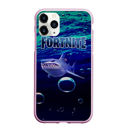 Чехол iPhone 11 Pro матовый Loot Shark Fortnite / 3D-Розовый – фото 1
