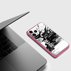 Чехол iPhone 11 Pro матовый BMW, цвет: 3D-малиновый — фото 2