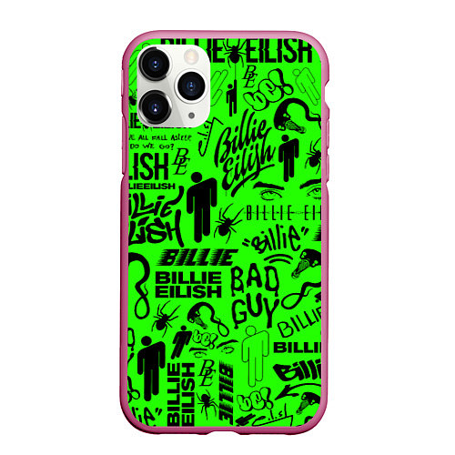 Чехол iPhone 11 Pro матовый BILLIE EILISH БИЛЛИ АЙЛИШ / 3D-Малиновый – фото 1