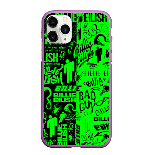 Чехол iPhone 11 Pro матовый BILLIE EILISH БИЛЛИ АЙЛИШ / 3D-Фиолетовый – фото 1