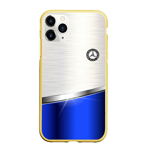 Чехол iPhone 11 Pro матовый MERCEDES-BENZ / 3D-Желтый – фото 1