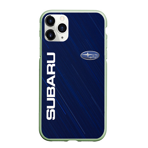 Чехол iPhone 11 Pro матовый SUBARU / 3D-Салатовый – фото 1