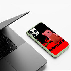 Чехол iPhone 11 Pro матовый Roblox Piggy, цвет: 3D-салатовый — фото 2