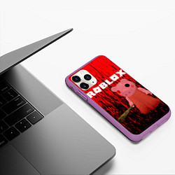 Чехол iPhone 11 Pro матовый Roblox Piggy, цвет: 3D-фиолетовый — фото 2