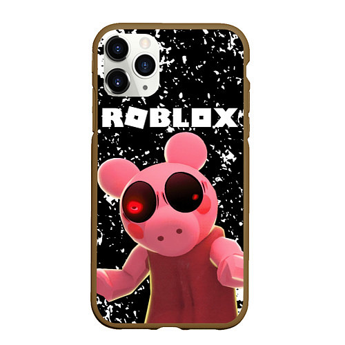 Чехол iPhone 11 Pro матовый Roblox Piggy / 3D-Коричневый – фото 1