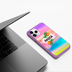 Чехол iPhone 11 Pro матовый Алиса, цвет: 3D-фиолетовый — фото 2