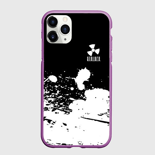 Чехол iPhone 11 Pro матовый S T A L K E R / 3D-Фиолетовый – фото 1
