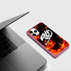 Чехол iPhone 11 Pro матовый FAIRY TAIL ХВОСТ ФЕИ, цвет: 3D-малиновый — фото 2