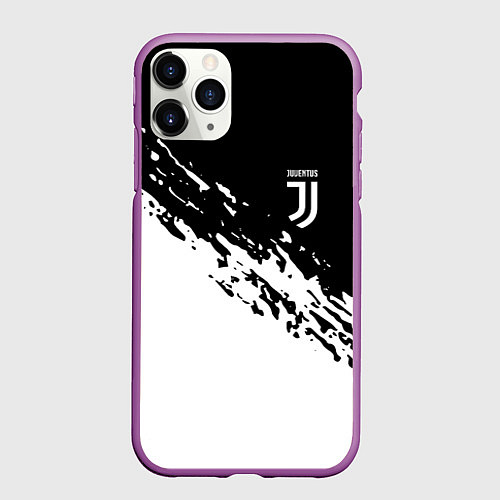 Чехол iPhone 11 Pro матовый JUVENTUS / 3D-Фиолетовый – фото 1