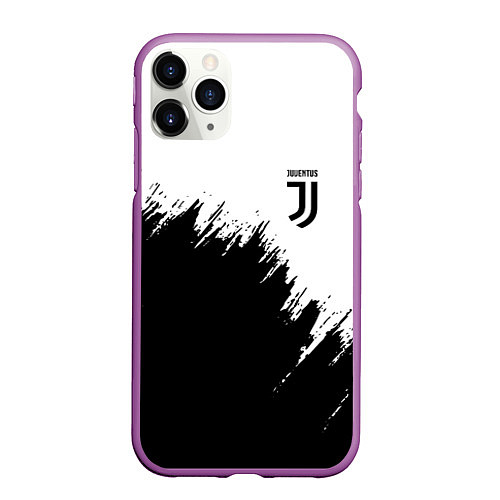 Чехол iPhone 11 Pro матовый JUVENTUS / 3D-Фиолетовый – фото 1