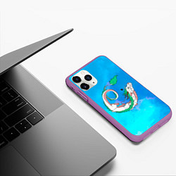 Чехол iPhone 11 Pro матовый Унесенные призраками Хаку, цвет: 3D-фиолетовый — фото 2