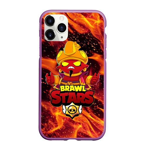 Чехол iPhone 11 Pro матовый BRAWL STARS EVIL GENE ДЖИН / 3D-Фиолетовый – фото 1