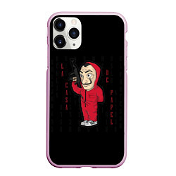 Чехол iPhone 11 Pro матовый БУМАЖНЫЙ ДОМ, цвет: 3D-розовый