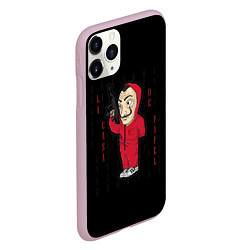 Чехол iPhone 11 Pro матовый БУМАЖНЫЙ ДОМ, цвет: 3D-розовый — фото 2