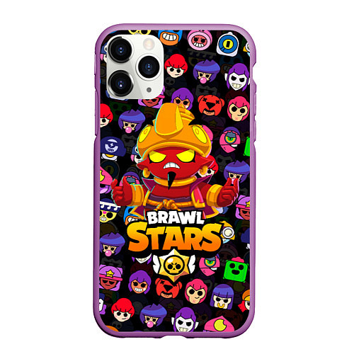 Чехол iPhone 11 Pro матовый BRAWL STARS EVIL GENE ДЖИН / 3D-Фиолетовый – фото 1