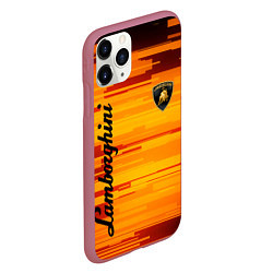 Чехол iPhone 11 Pro матовый LAMBORGHINI, цвет: 3D-малиновый — фото 2