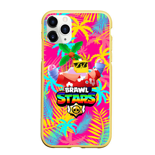 Чехол iPhone 11 Pro матовый BRAWL STARS SPROUT TROPICAL / 3D-Желтый – фото 1