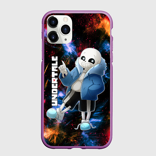 Чехол iPhone 11 Pro матовый UNDERTALE АНДЕРТЕЙЛ / 3D-Фиолетовый – фото 1