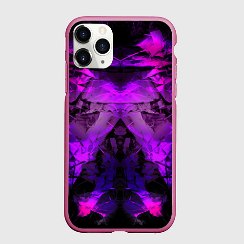 Чехол iPhone 11 Pro матовый Абстракция,пришелиц,космос,100 / 3D-Малиновый – фото 1
