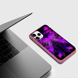 Чехол iPhone 11 Pro матовый Абстракция,пришелиц,космос,100, цвет: 3D-малиновый — фото 2