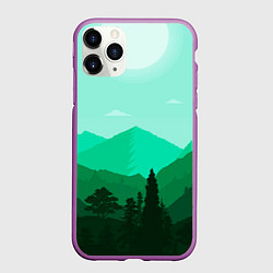 Чехол iPhone 11 Pro матовый Горы пейзаж дикая природа, цвет: 3D-фиолетовый