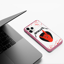 Чехол iPhone 11 Pro матовый METALLICA Z, цвет: 3D-малиновый — фото 2