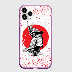 Чехол iPhone 11 Pro матовый Самурай в каплях крови Z, цвет: 3D-фиолетовый
