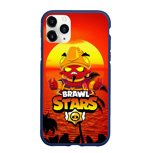 Чехол iPhone 11 Pro матовый BRAWL STARS EVIL GENE В ЛЕТО / 3D-Тёмно-синий – фото 1