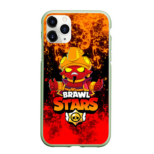 Чехол iPhone 11 Pro матовый BRAWL STARS EVIL GENE / 3D-Салатовый – фото 1