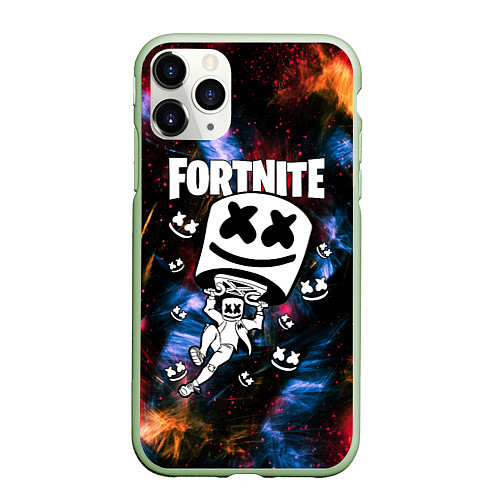 Чехол iPhone 11 Pro матовый FORTNITE x MARSHMELLO / 3D-Салатовый – фото 1