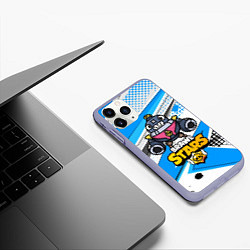 Чехол iPhone 11 Pro матовый Tick Brawl Stars, цвет: 3D-светло-сиреневый — фото 2