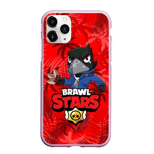 Чехол iPhone 11 Pro матовый BRAWL STARS CROW ВОРОН / 3D-Розовый – фото 1