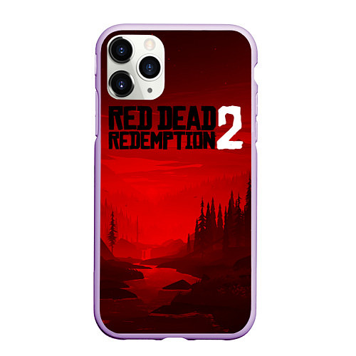 Чехол iPhone 11 Pro матовый Red Dead Redemption 2 / 3D-Сиреневый – фото 1