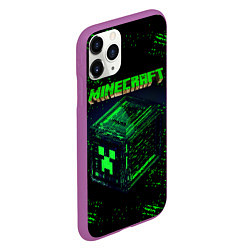 Чехол iPhone 11 Pro матовый MINECRAFT, цвет: 3D-фиолетовый — фото 2