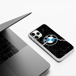 Чехол iPhone 11 Pro матовый BMW, цвет: 3D-белый — фото 2