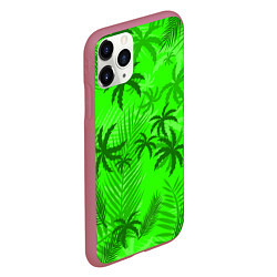 Чехол iPhone 11 Pro матовый ПАЛЬМЫ ЛЕТО TROPICAL, цвет: 3D-малиновый — фото 2